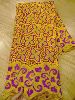 

dry lace fabrics high quality yellow lace fabric tissu dentelle swiss voile lace in switzerland dubai fabric for dress 5yard