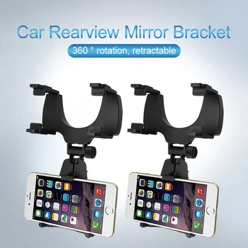 

Car Rearview Mirror Phone Holder Mount Stand Bracket GPS Smartphone Accessories Universal Driving Recorder For iPhone 11 Pro