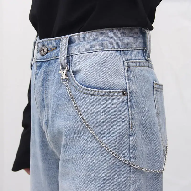 Adjustable Single Eyelet Leather Chains Belt 100cm Harajuku Bag Women Metal Alloy Buckle Waistband Jeans Dress Accessories mens red belt Belts