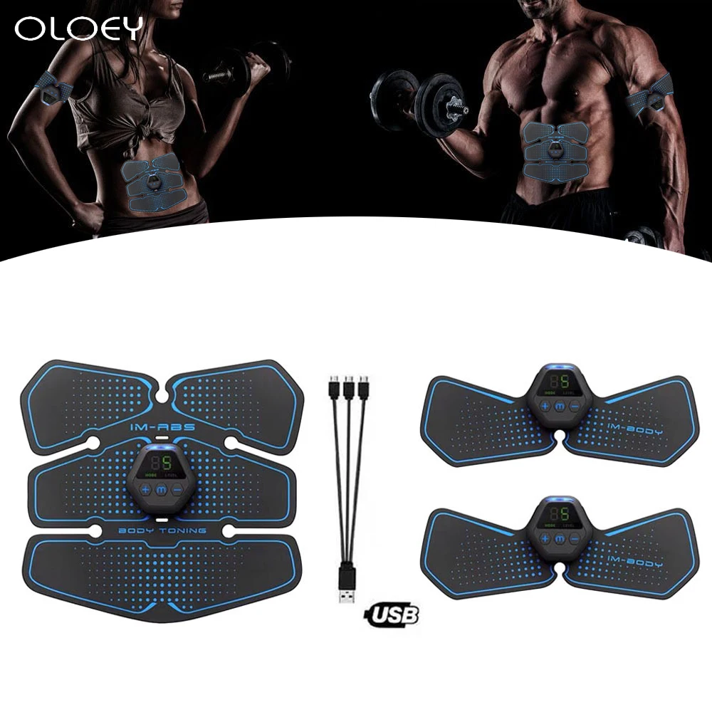 

EMS Body Building Abdominal Smart Fitness Equipments Electric Muscle Toner Machine Wireless Toning Belt USB Charging Home Gym