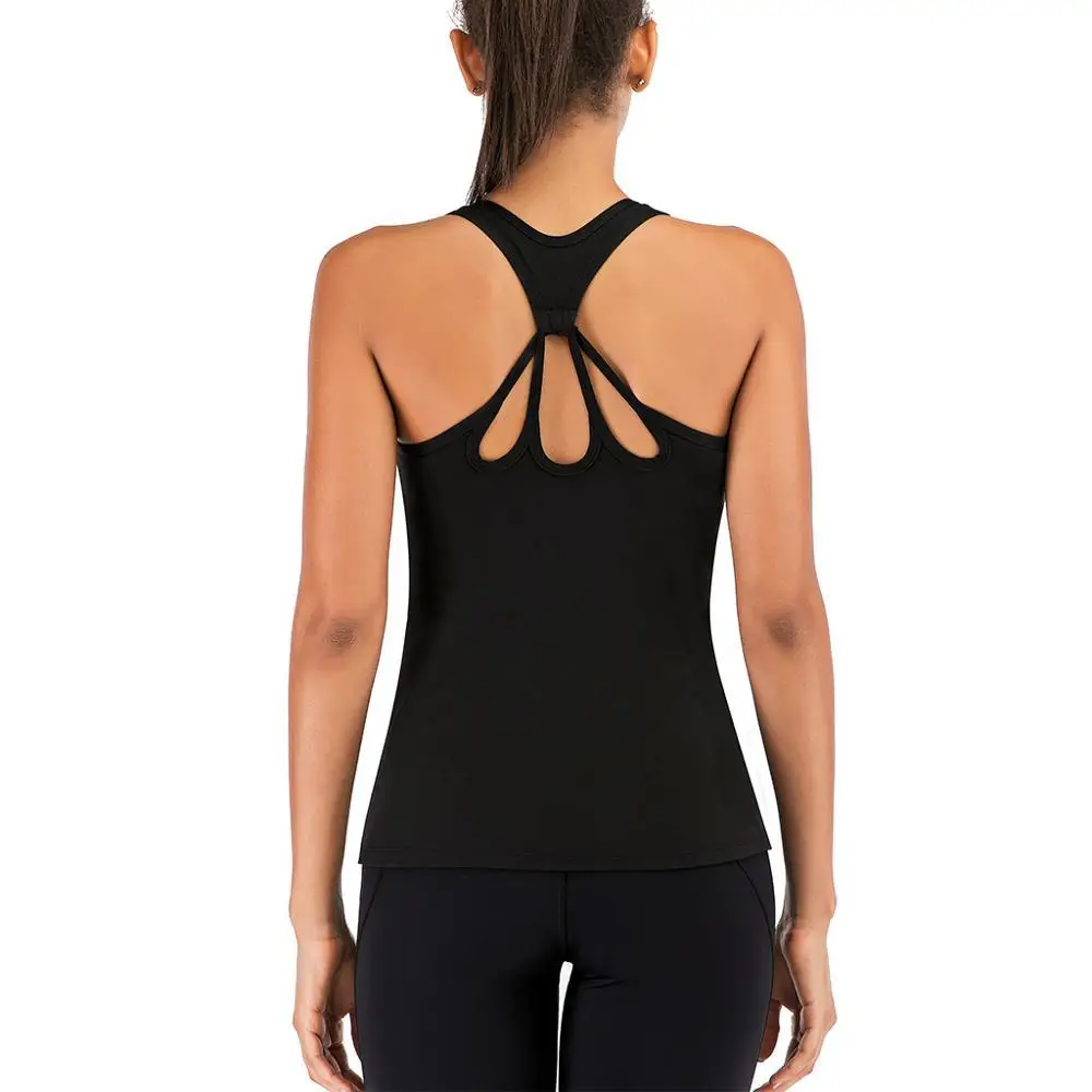 NCLAGEN Activewear топ на бретелях Для женщин Йога Рубашка крест-накрест бег эластичного нейлона быстросохнущая тренировки пуш-ап Бодибилдинг Фитнес - Цвет: Черный