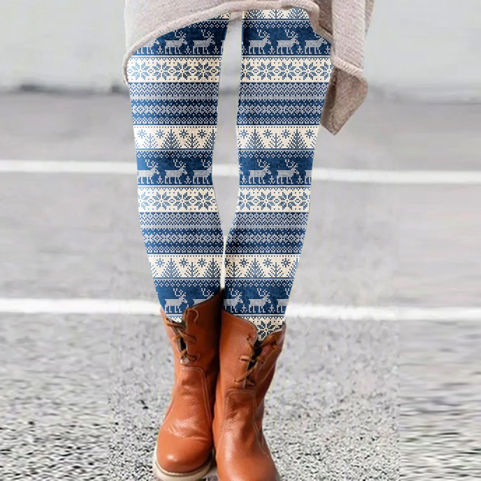 40 # рождественские женские теплые колготки эластичные облегающие леггинсы