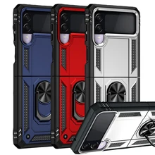 

For Samsung Galaxy Z Flip 3 5G Phone Case Magnetic Ring Armor Armor Anti Fall Stand Holder Shockproof for Galaxy Z Fold 3 Cover