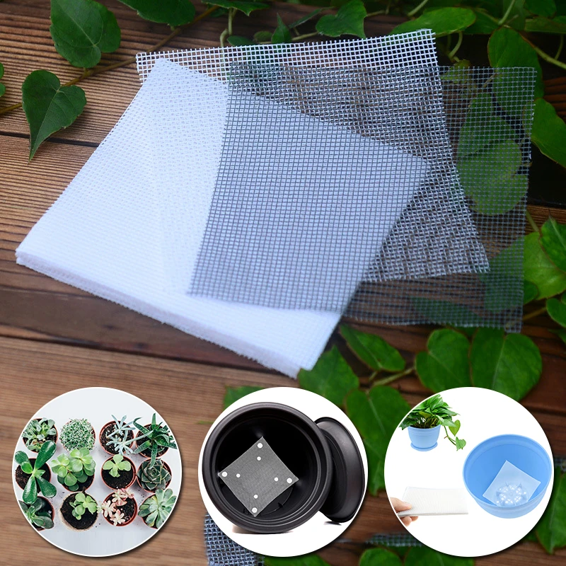 25PCS /Set Flower Pot Hole Mesh Pad Bonsai Pot Bottom Grid Mat Bottom Mat Prevent Soil Loss Breathable Gasket Accessories