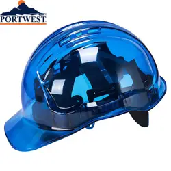 PORTWEST – casque rigide de sécurité PV50, casque de Protection de la tête, avec éclairage à faisceau UV, translucide 