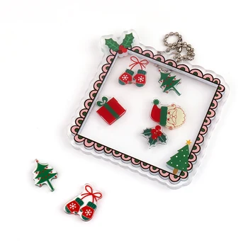 

VOGRACE custom acrylic llaveros personalizados printing cartoon anime transparent shaker keychains with small charms