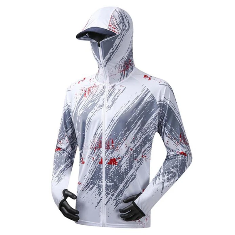 Professional Fishing Hoodie With Mask Anti UV Sunscreen Sun Protection