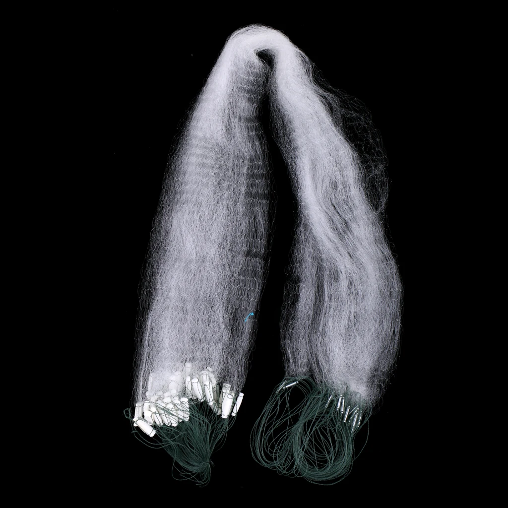 Three Layers Fishing Gill Net Fishing Net Seine Net with Foam Float Bobbers and Lead Sinkers