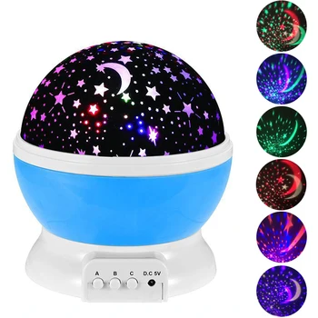 

LED Projector Star Moon Night Light Rotating Sky Nightlight Battery or USB Lamps for Kids Children Baby Bedroom Nursery Gifts