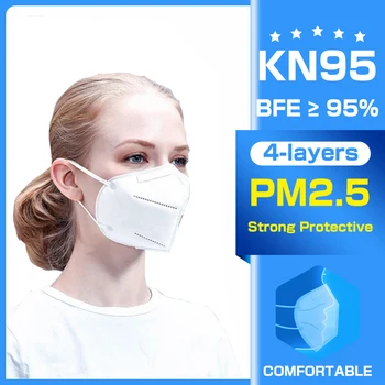 

4-layers mask 95% Face Mouth Masks Non Woven Meltblown Disposable Anti-Dust Masks Earloops Masks Fast delivery Hot Sale