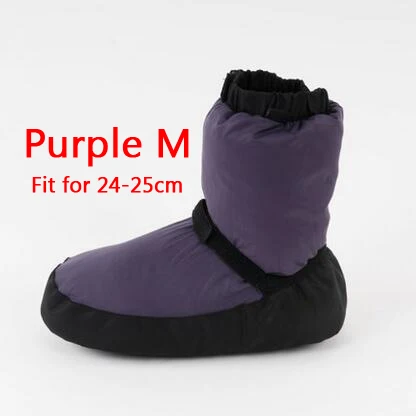 Purple M Профессиональные теплые балетки для женщин; балетки для танцев; мягкие танцевальные сапоги; защитная теплая обувь для ног; обувь для танцев и дома - Цвет: Purple M