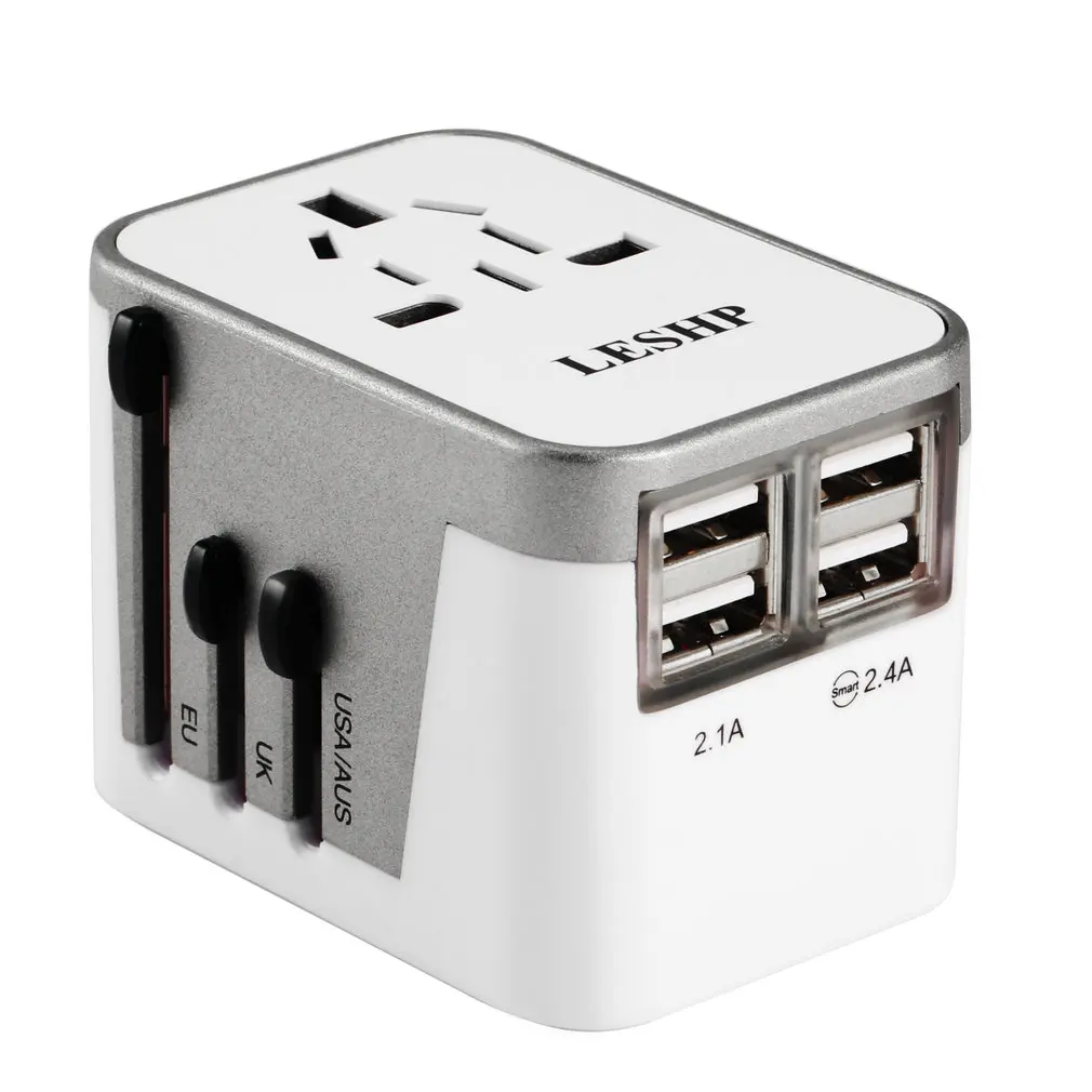 110-250 В, 3AC, 4 порта, USB, универсальное зарядное устройство для путешествий, настенное зарядное устройство для путешествий, адаптер, портативное зарядное устройство для смартфонов, США, ЕС, Великобритании