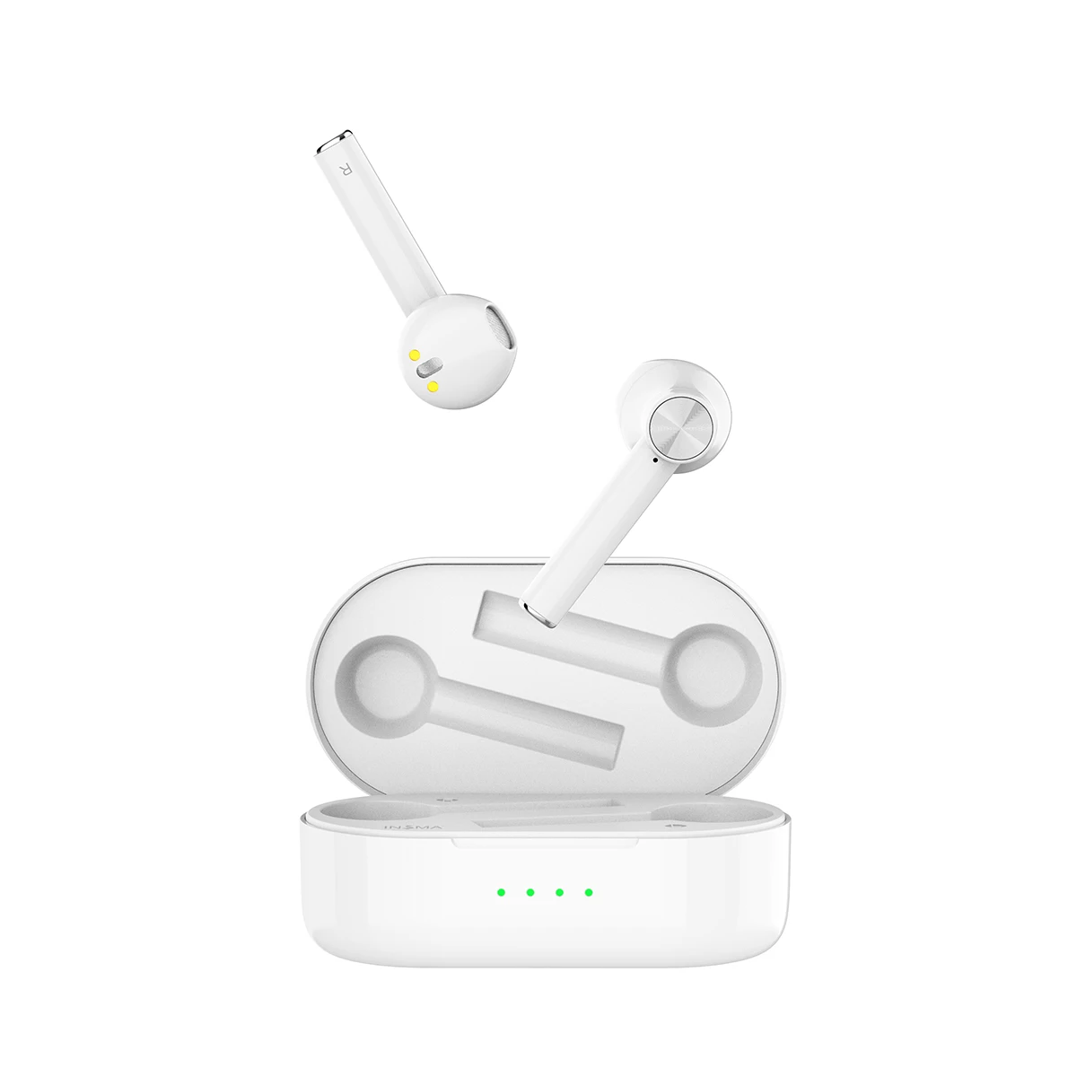 Белый INSMA Airbuds 2 TWS bluetooth V5.0 настоящие беспроводные зарядные наушники с двойным микрофоном шумоподавление HiFi бас гарнитура управление нажатием - Цвет: Белый