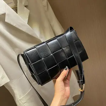 

Weave PU Leather Crossbody Bags For Women 2020 Solid Color Shoulder Bag Female Handbags and Purses Lady Travel Bag