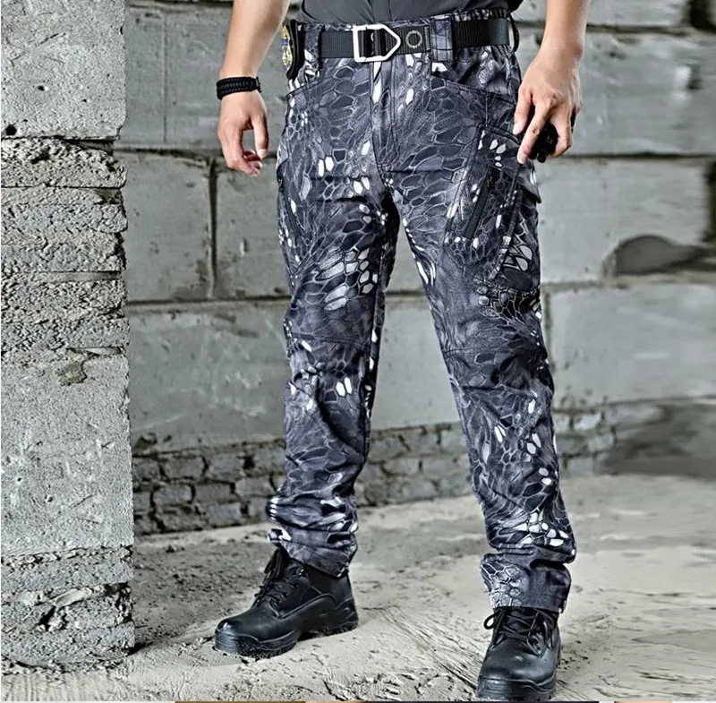 X9 Black python Открытый военный тактический тефлоновый водонепроницаемый плюс бархатный мягкий корпус длинные брюки мужские походные рыболовные Дорожные Брюки - Цвет: X9 Black python