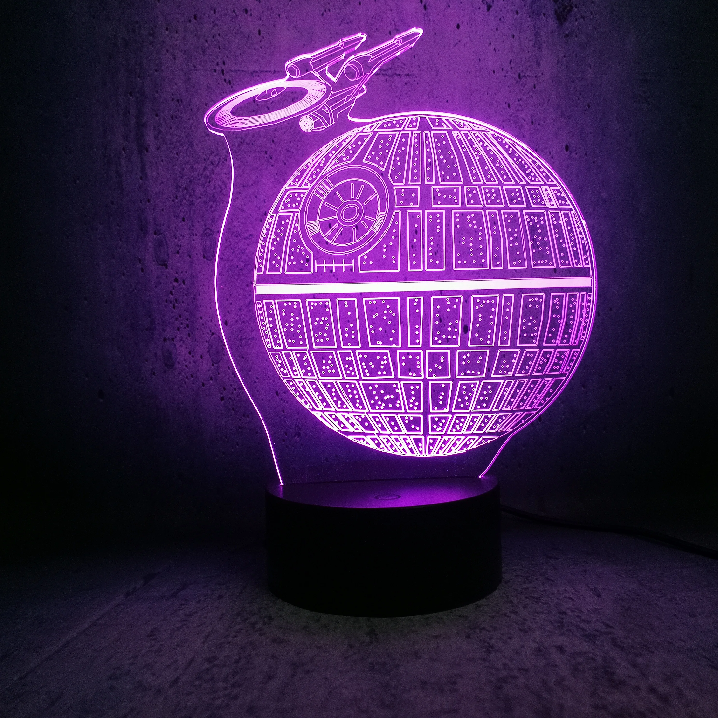Звездные войны смерти звезда космический корабль 3D лампа ночник светильник