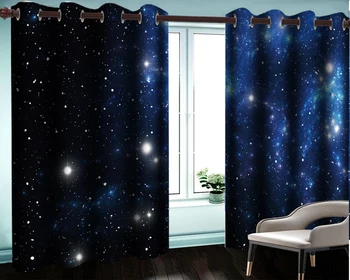 

Landscape 3d Curtain Promotion Beautiful Space Planet Romantic Landscape Modern Decoration 3d Blackout Curtain