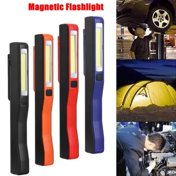 

Portable Flashlight COB LED Magnetic Pen Light Torch Work Light For Camping Lanterna Tactical Night Light Built-in 14500