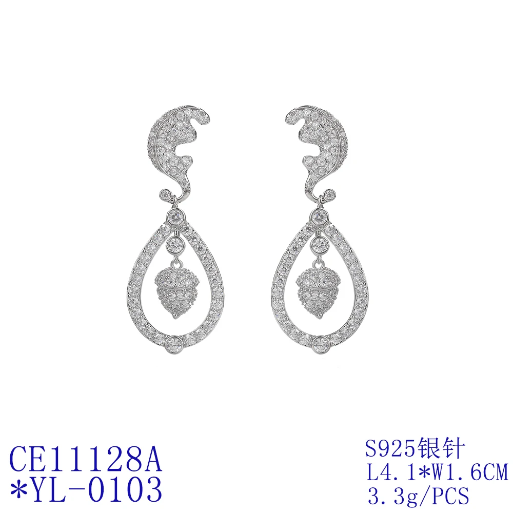 Cubic Zircon CZ Princess Kate Middleton Earring,Wedding Dangle Earring for Bridal Women Girl Prom Jewelry CE11128A 4