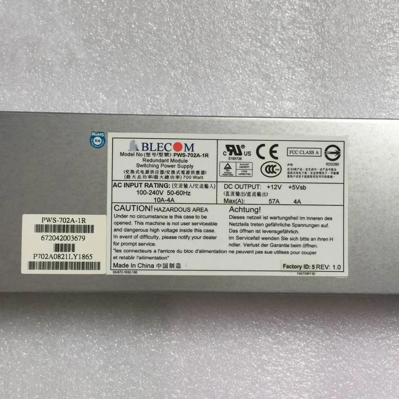Блок питания для Supermicro Ablecom 700W блок питания PWS-702A-1R
