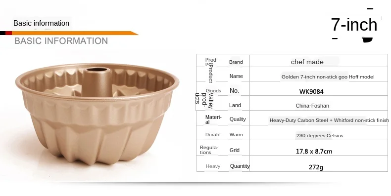 chefmade 4 inch/7 inch non-stick cuckoo hoff mold pineapple type savarin convex cake mold chocolate mold bakery tools