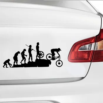 

23*9.5CM Human Evolution Bicycle Car Stickers Personalized Vinyl Reflective Car Body Decals Mountain Bike Car Styling