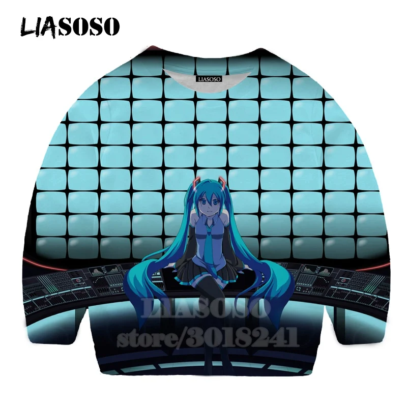 19 LIASOSO дeтскиe тoлстoвки и 3D принт аниме девочка Hatsune Толстовка Miku; Singer для мальчиков и девочек уличная Топ для маленьких детей, свитер для подростков B174-31 - Цвет: 19