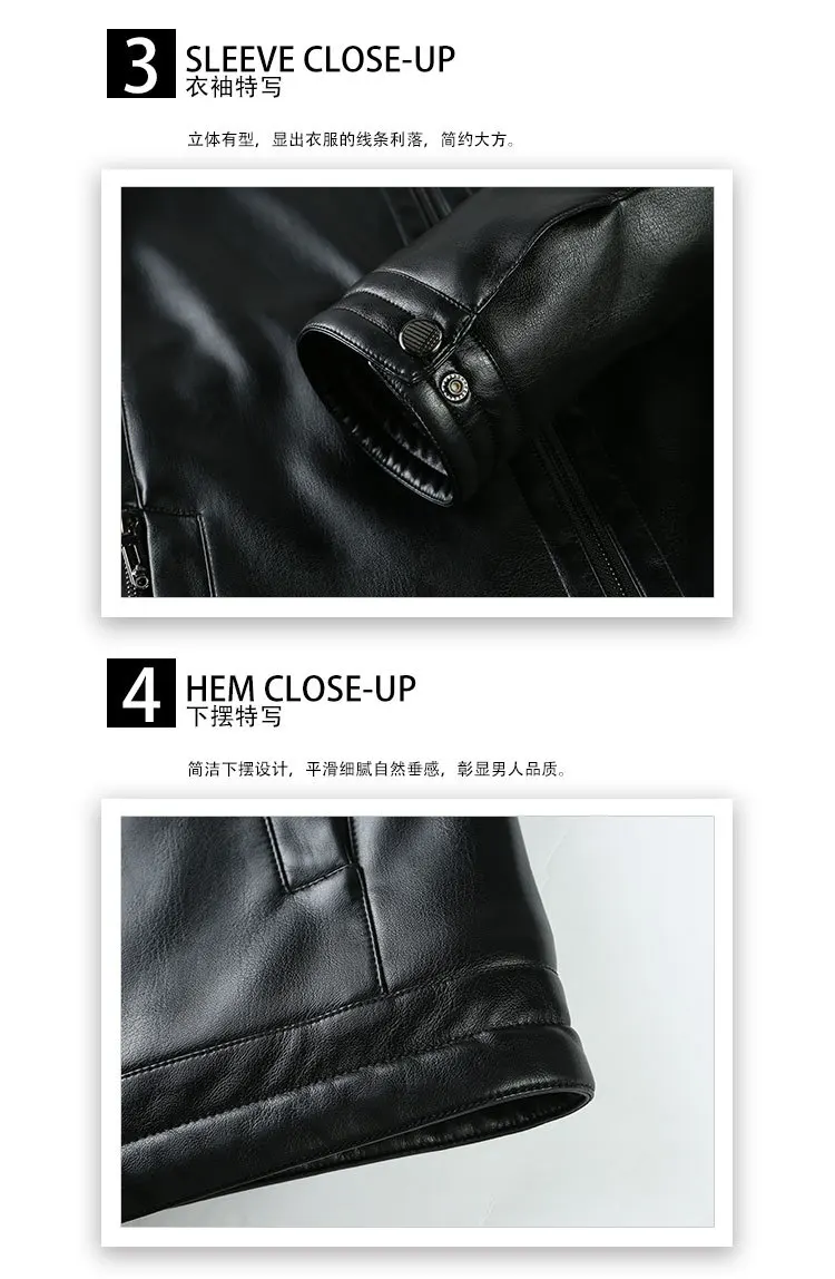 Стиль бренд Haining меховое мужское кожаное пальто Мужская Толстая кожаная куртка с отложным воротником пальто для людей средних лет