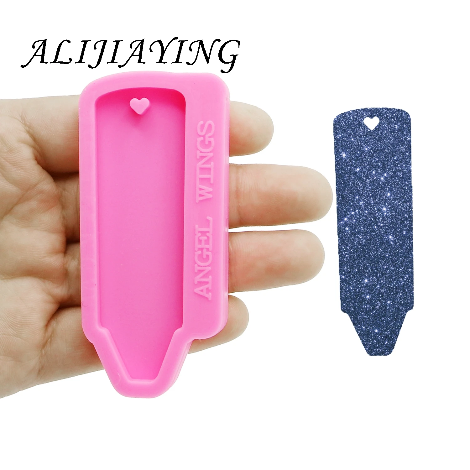 Pink 1pc Блестящий брелок карандаш ручка украшение с кольцом для ключей силиконовая форма для DIY эпоксидная смола DY0152 - Цвет: Pink 1pc