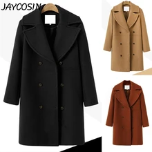 JAYCOSIN Женское шерстяное пальто с лацканами пуховое пальто на кнопках куртка длинная парка пальто двубортное длинное пальто casaco feminino