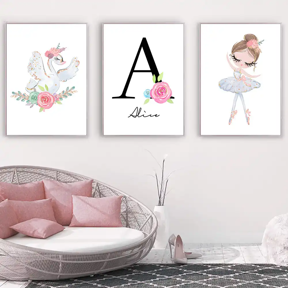 Cuadro de decoración de habitación de unicornio para niñas, póster