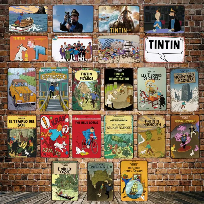 

[ WellCraft ] TINTIN Adventures Tin Signs Posters art Vintage Wall Painting Personality Custom Decor LT-1826