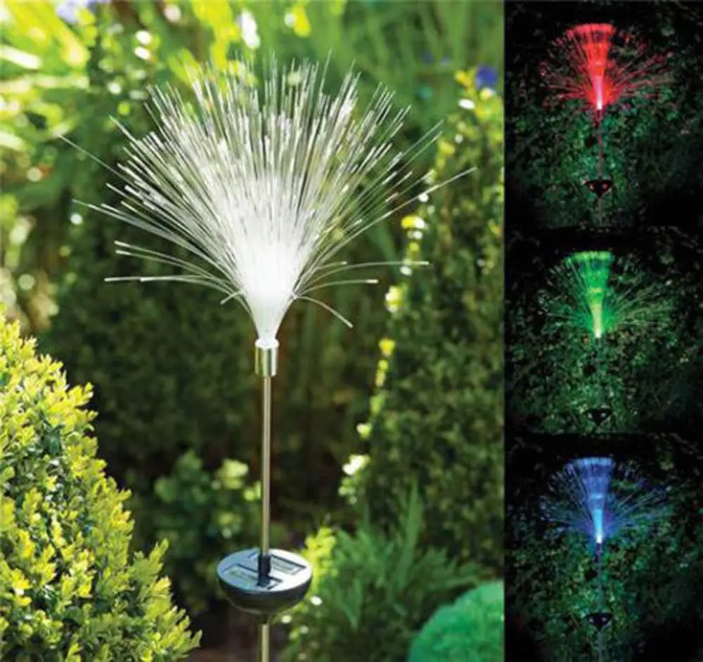Красочный Солнечный волоконно-оптический штекер светильник поликремния Sola панель садовый светильник ing наружная уличная отделка светильник s красивый фейерверк