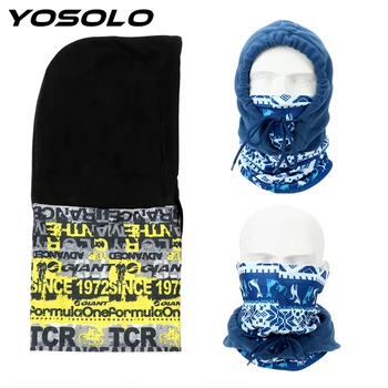 

YOSOLO Motorcycle Face Mask Windproof for Bicycle Cycling Fleece Warm Neck and Full Face Mask Outdoor Sports Balaclava Hood