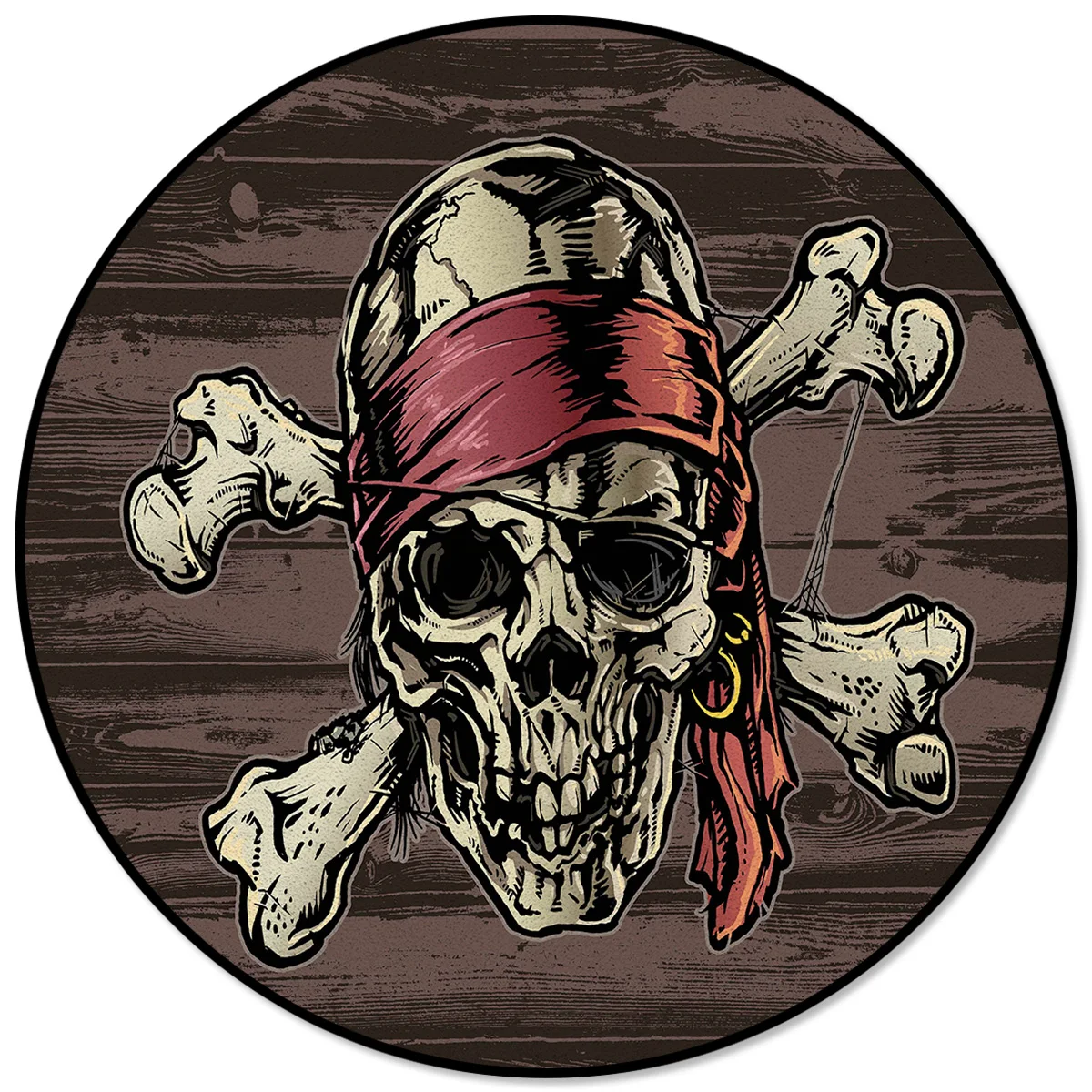 Круглый ковер с рисунком пиратского черепа, ковры для декора гостиной, коврики для детской комнаты, коврики для спальни, современные коврики