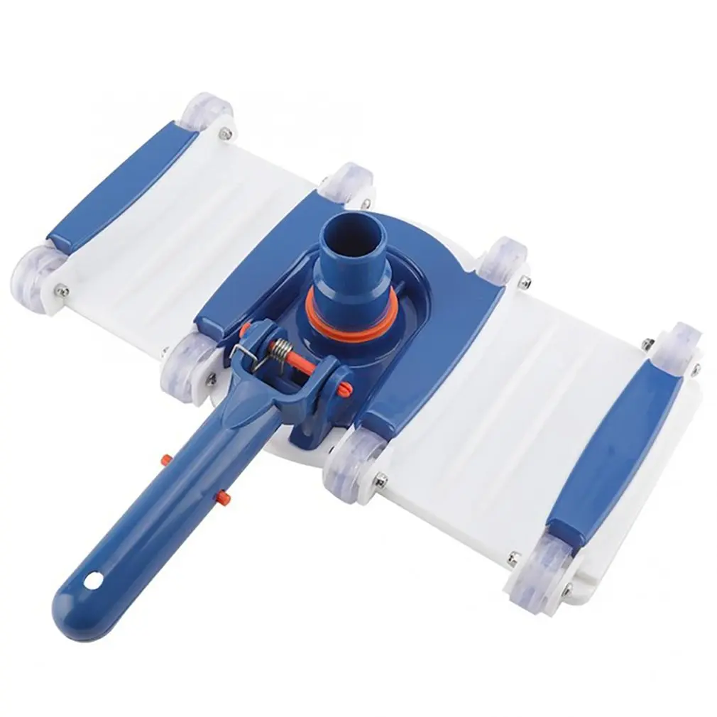 Weighted Flexible Concrete Swimming Pool Vacuum Head With Swivel Hose Connection& Aluminum Spring Action Pole Handle