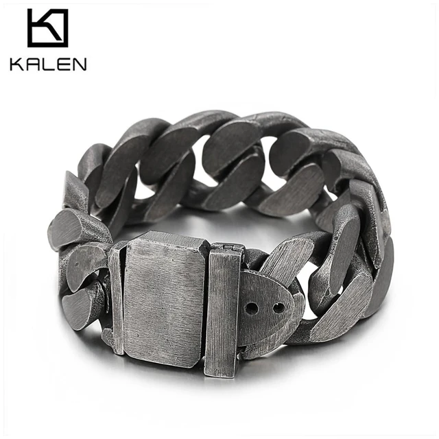 Stainless steel bracelet, black-coloured, gourmet