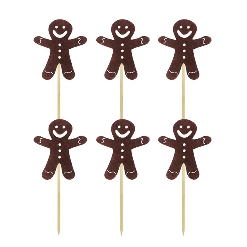 12pcs Topper Creative Smile Face Felt Fruit Picks Cake Picks Decor Party Supplies Cupcake Toppers for Christmas