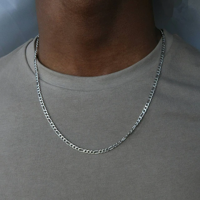4mm Classic Figaro Chain Necklace Men 