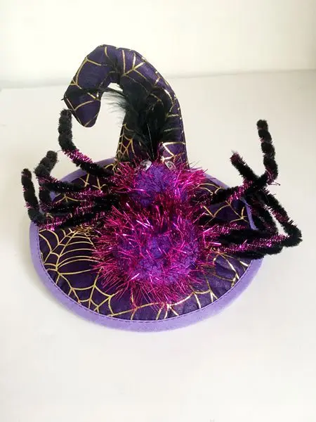 Purple Spider 1 Костюмы для домашних животных на Хэллоуин, шляпа-шляпа для собак, кошек, ведьм, волшебников, шляпа для Хэллоуина, шляпа для домашних животных, собак, кошек, 7 видов стилей шапка на Хэллоуин, новинка - Цвет: Purple Spider 1