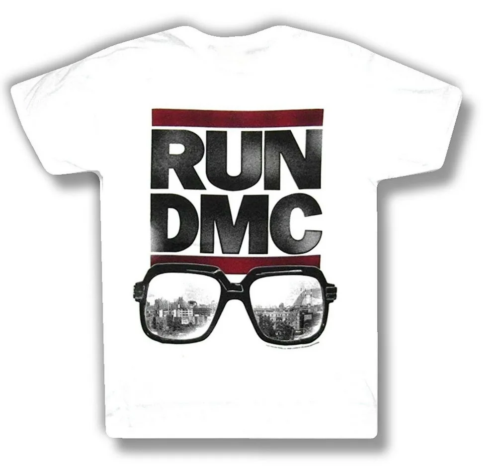 Run DMC солнцезащитные очки изображение белая футболка новый официальный Мерч хлопок подарок на день рождения топы Футболка