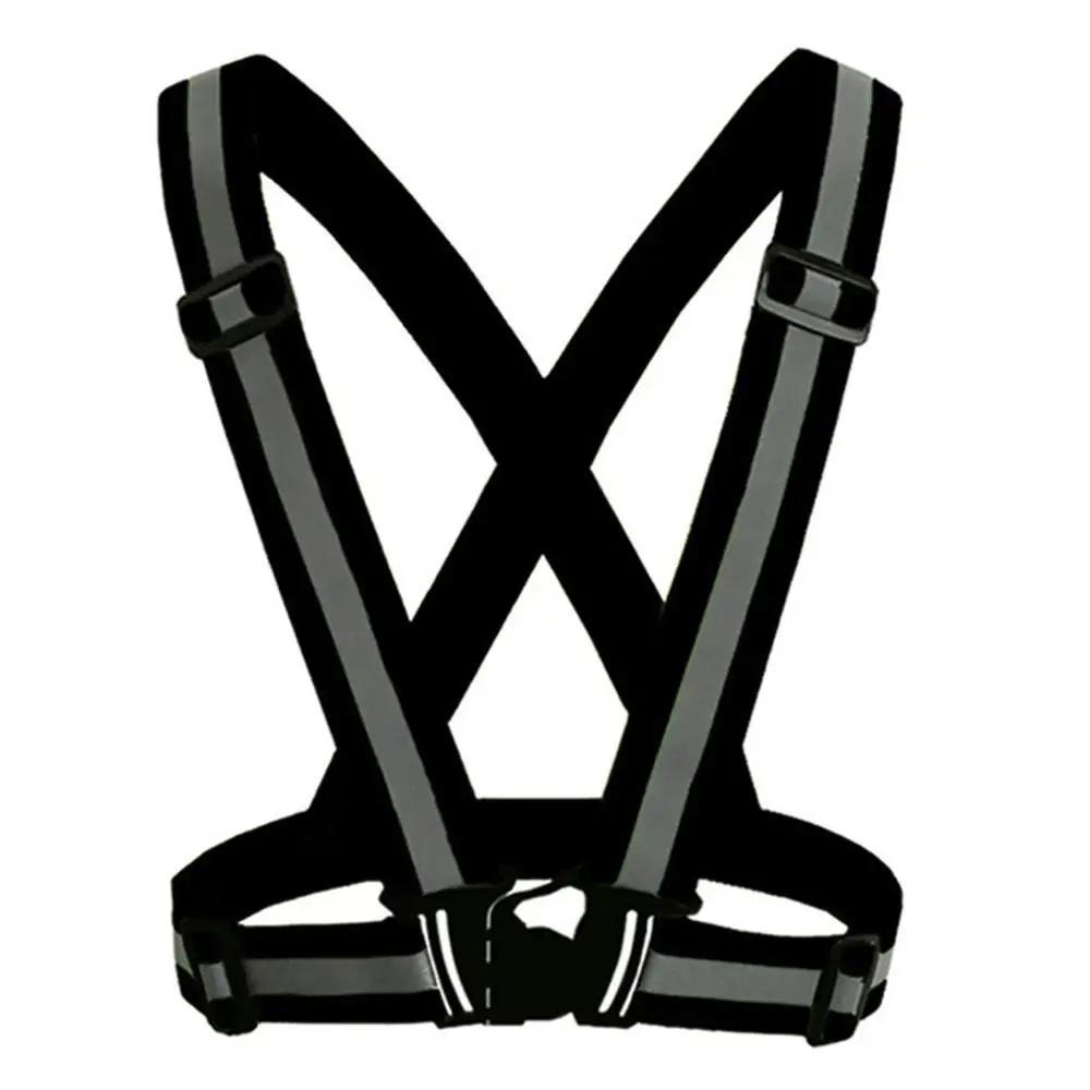 Reflective Straps Night Running Reflective Clothing Reflective Vest Adjustable Safety Vest Reflective Elastic Band - Название цвета: black