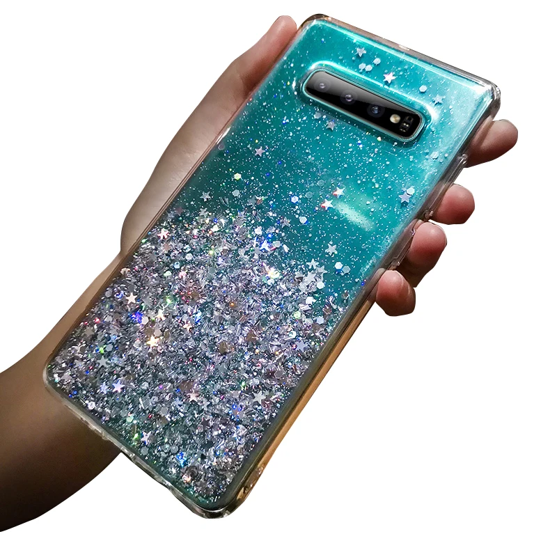 Силиконовый блестящий чехол с блестками для телефона Samsung Galaxy A6 A8 J6 2018 S8 S9 Plus S7 Edge A3