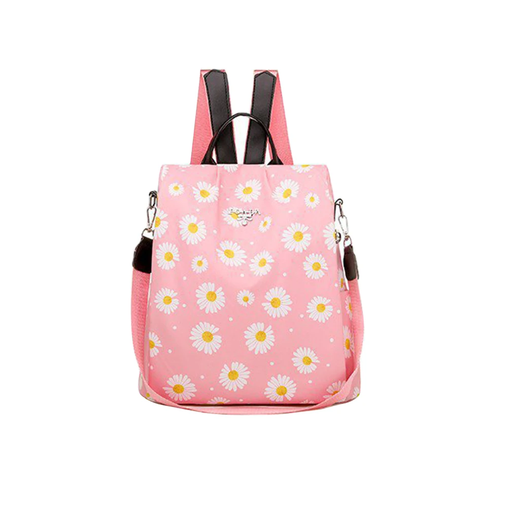 

Women Oxford Fabric Daisy Printed Backpack Anti-theft Soft Handle Detachable Strap Handbag Large Capacity Casual Shoulder Bag