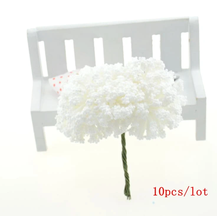 thumbnail image 1 of Paquete de 144 piezas de flores artificiales híbridas mixtas con estambres de cereza y bayas para hacer tú mismo, caja de regalo para boda, pastel y Navidad, 1 of 5