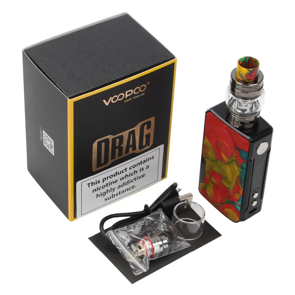 Voopoo Drag 2 комплект из платины 177 Вт Drag 2 Коробка мод Vape 5 мл Uforce T2 SubOhm Танк U2 N3 катушка электронная сигарета испаритель