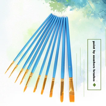 

HUACAN 10Pcs/Set Paint By Numbers Brushes Accessories Watercolor Gouache Paint Brushes Tools
