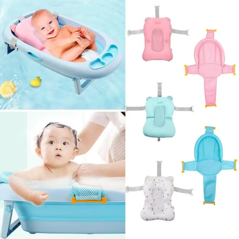 

Baby Shower Bath Tub Foldable Baby Bath Tub Pad Non Slip Bathtub Mat Newborn Safety Bath Mat Infant Support Cushion Dropship