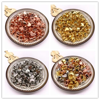 

30pcs 10x8x5mm Love Heart Rose Gold Acrylic Loose Spacer Beads for Jewelry Making Bead Diy Necklace Bracelet
