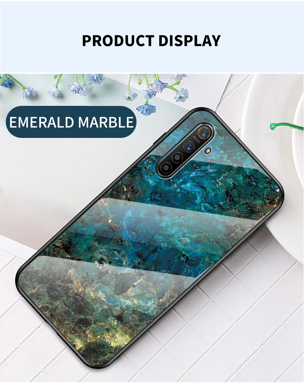 Marble Tempered Glass Case for Realme XT Case 6.4 inch Fashion Soft Bumper Hard Phone Back Cover for Realme X2 Case